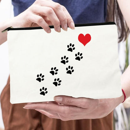 Peace Love Dogs Print Cosmetic Bags