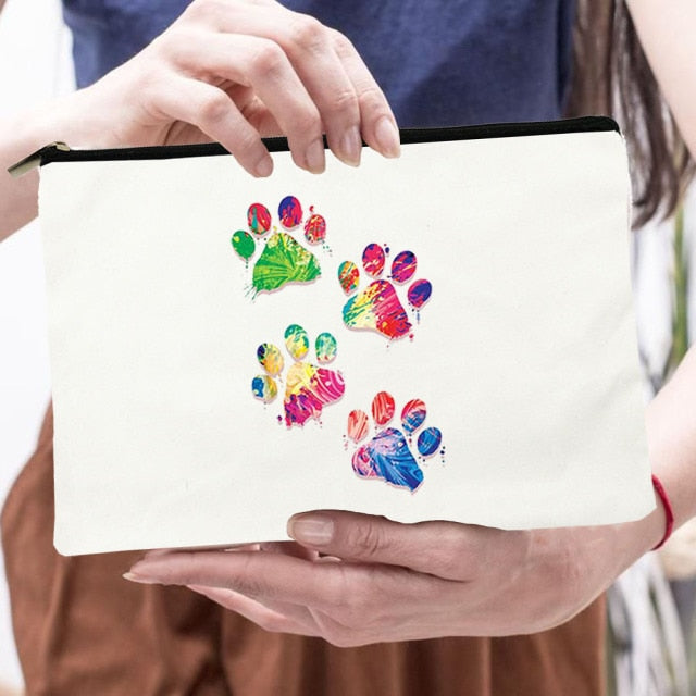Peace Love Dogs Print Cosmetic Bags