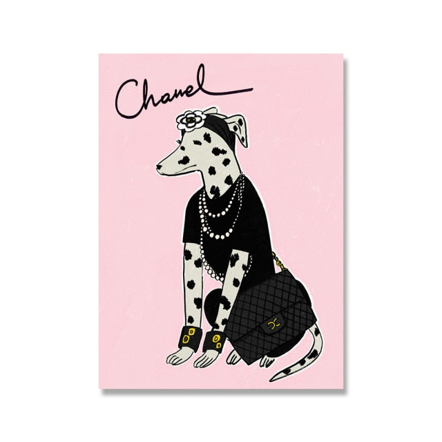 Girly Funny Dog Wall Art Pictures  Room Decor