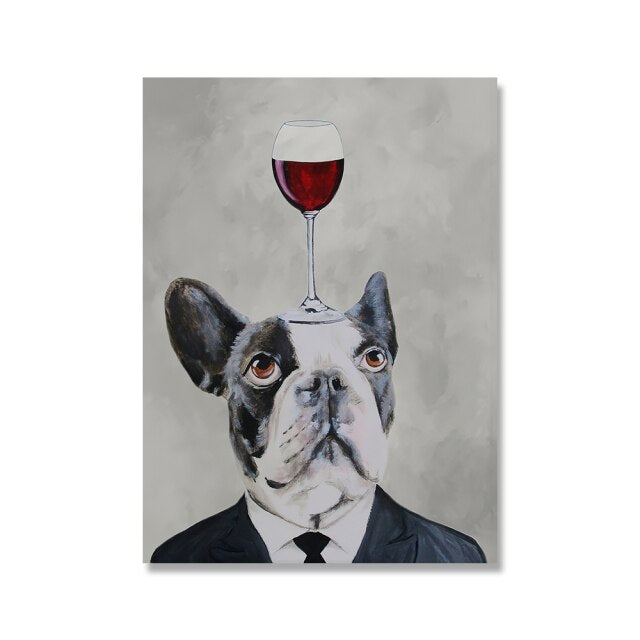 Poster Cool Dog Canvas Painting Bar Wall Art Decor