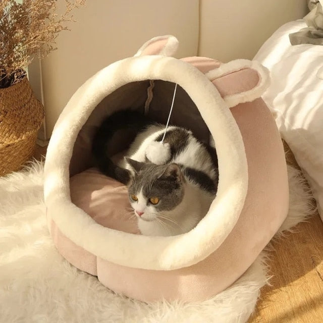 Pet Basket Cozy Kitten Lounger Cushion Fluffy Pet Bed