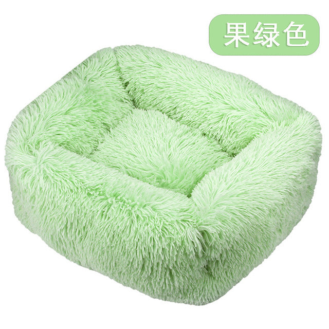 Long Plush Dog Bed Warm Plush Soft