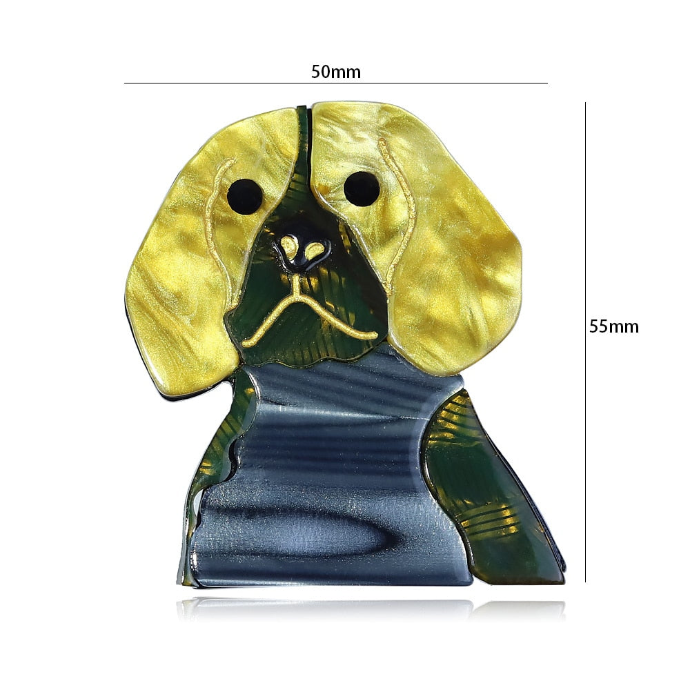 Handmade Acrylic Vivid Dog Brooches