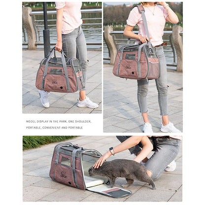 Portable Pet Carrier Seat Breathable Dog Car Seat