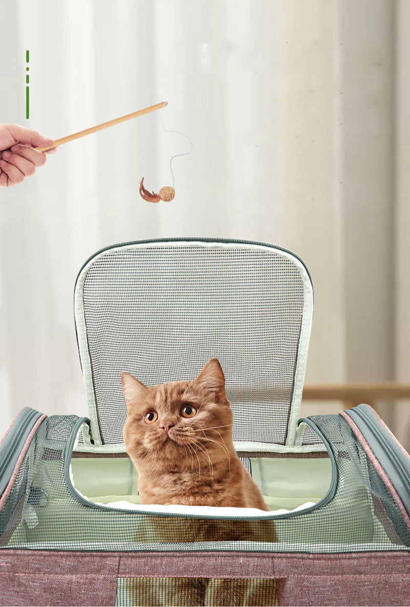 Portable Pet Carrier Seat Breathable Dog Car Seat