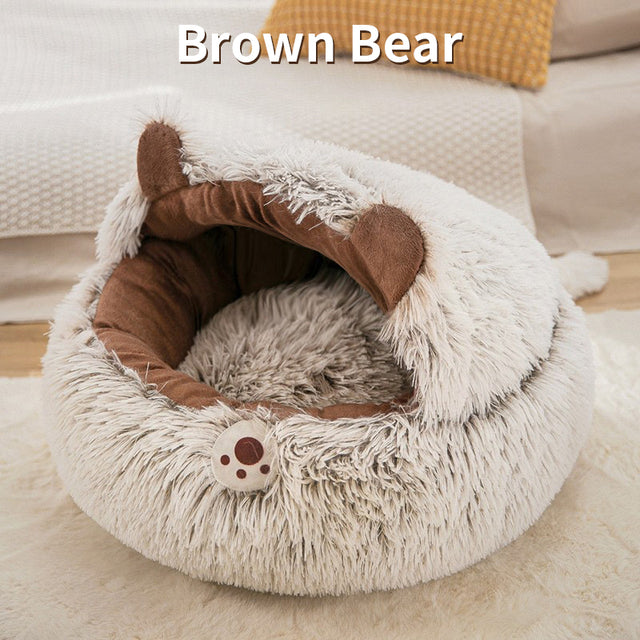 Winter Long Plush Bed Round Cushion Warm
