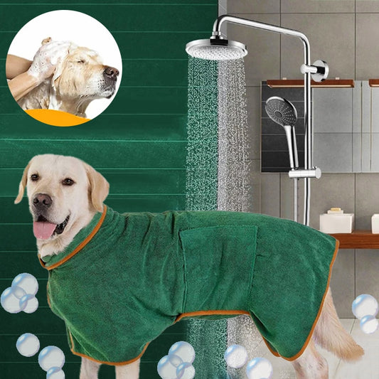 Dog Bathrobe Bath Towel Microfiber Pet Drying Pet Grooming