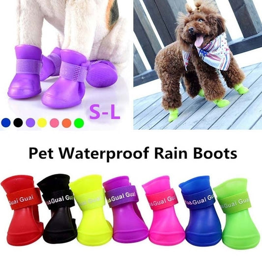Dog Rain Anti Slip Waterproof Shoe Rubber Boots
