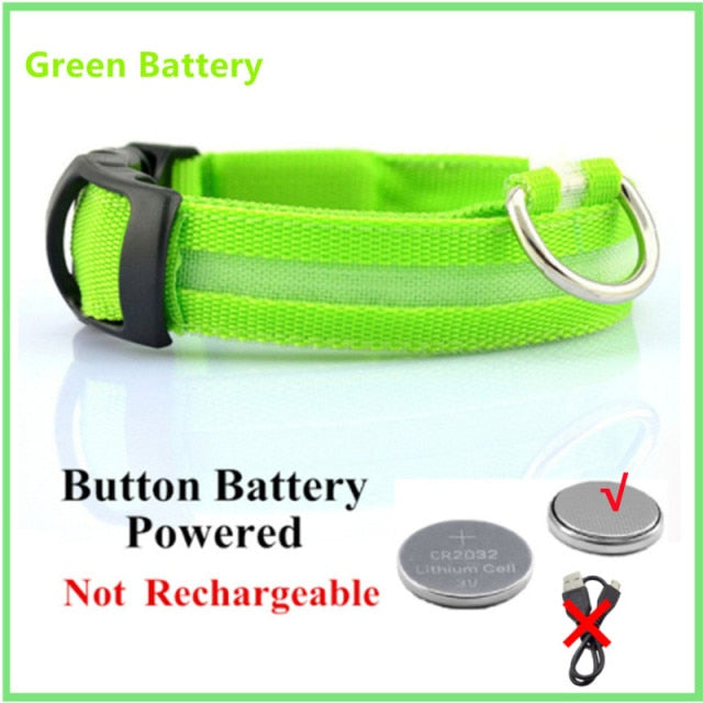 LED Glowing Dog Collar Flashing Night