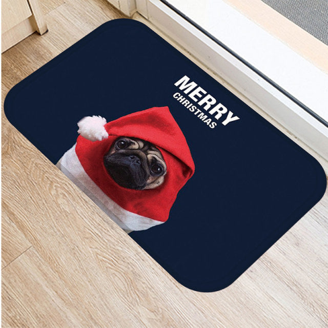 Cute Pug Husky Dog Pattern Anti-Slip Doormat