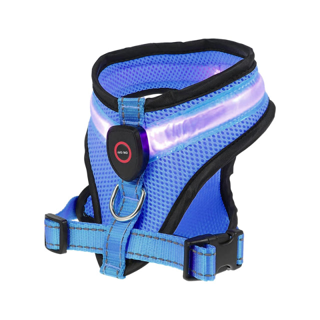 LED Light Dog Soft Padded Vest Harness