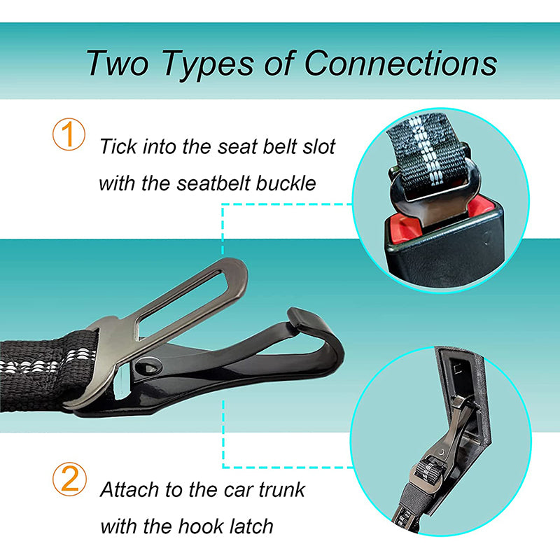 Adjustable Dog Seat Belt Enhanced Carabiner
