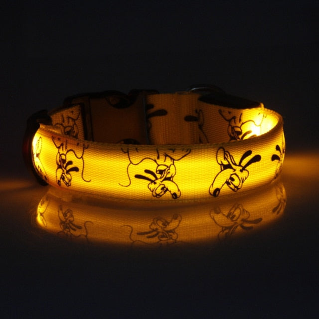 LED Dog Collar Light Night Safety Nylon