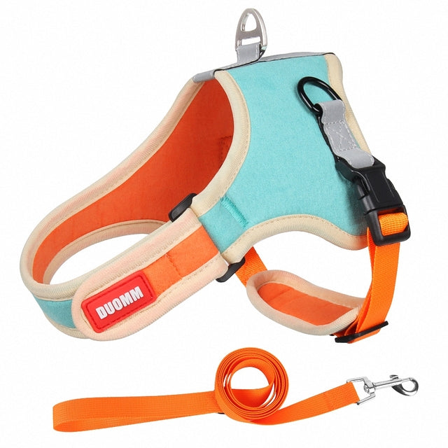 Adjustable Dog Harness Leash Set Easy Walking