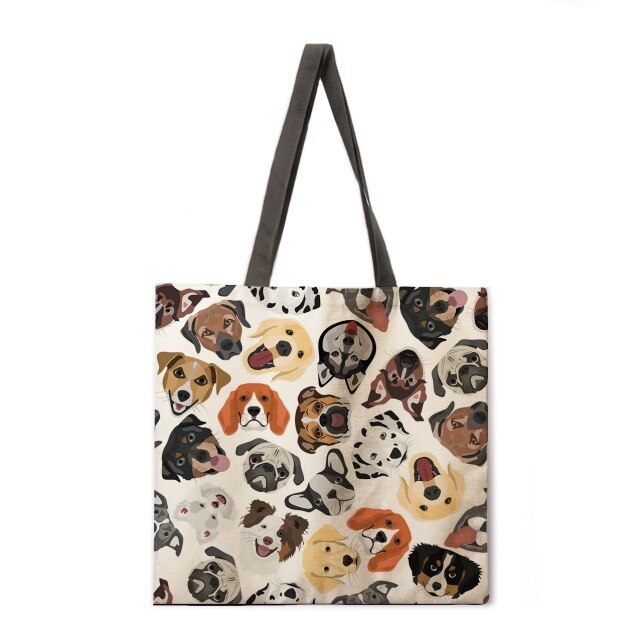 dog combination illustration print handbag