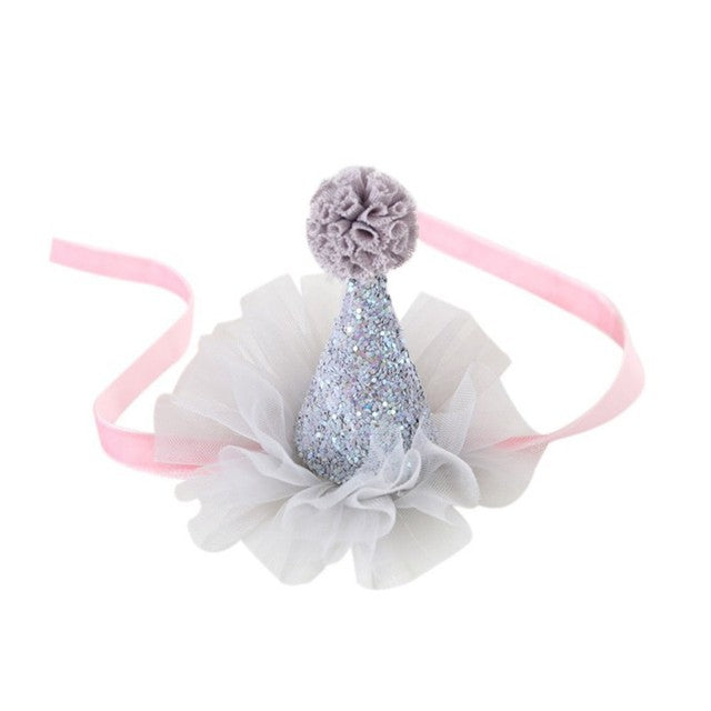 Dog Birthday Hat Lace Decorative Shiny Dog Hat