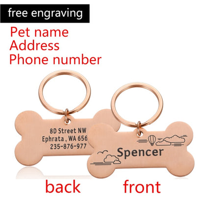 Free Engraving ID Dog Tags Keychain