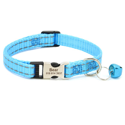 Personalized ID Collars Adjustable Nylon For Small Dogs