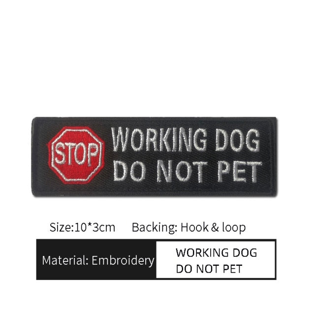 Dog Work Harness Patch Embroidery