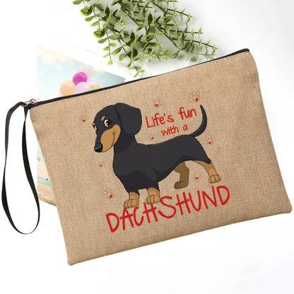 Simple Dachshund Love Cosmetic Bag