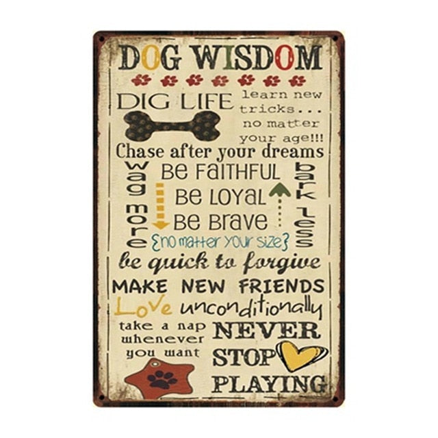 Dog Rules Metal Signs Beagle Poster