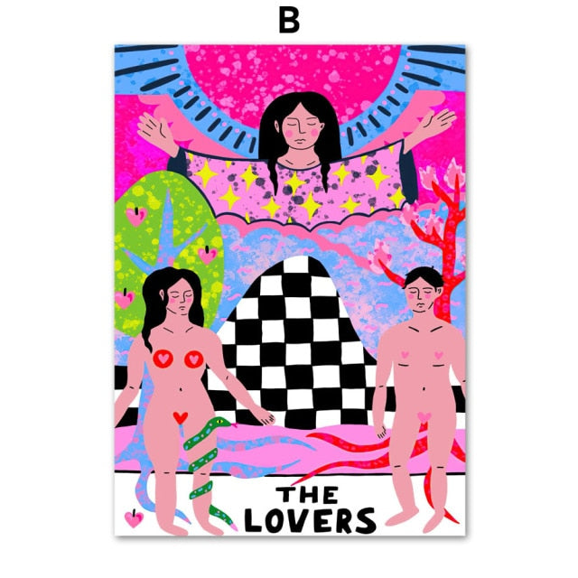 Dogs Lovers Tarot Wall Art Canvas Painting