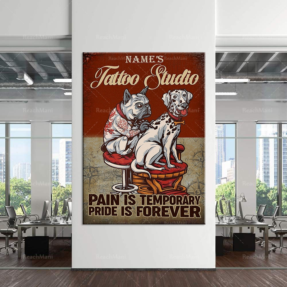 Tattoo studio funny dog poster