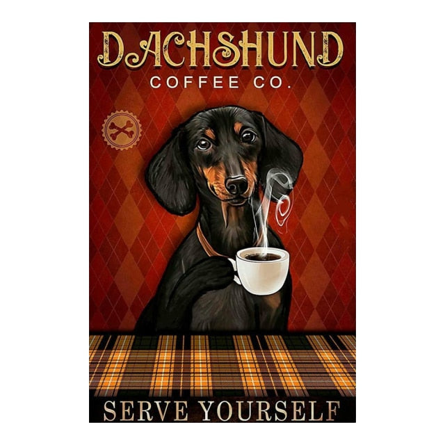 Funny Dogs Retro Metal Posters Wall Decor