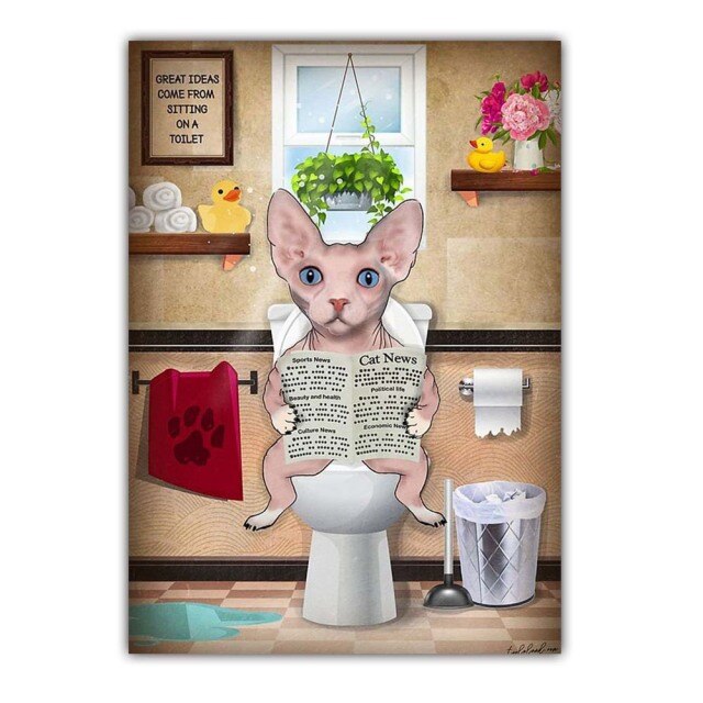 dog reading newspaper Wall Art Poster