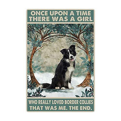 Dog Tin Sign Collie in The Snow Poster