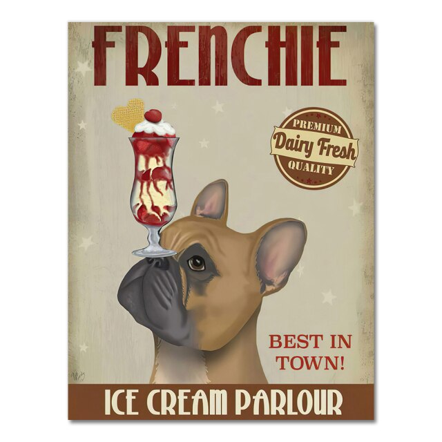 English Bulldog Ice Cream Dog Painting