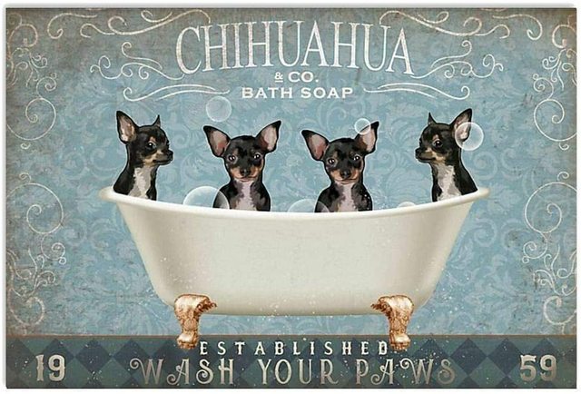 Chihuahua Dog Sign Cartoon Kids Home Decor