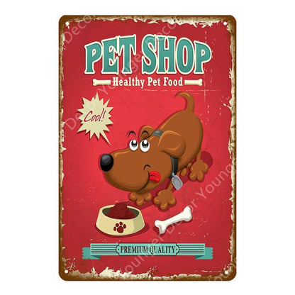 Poster Dog Metal Signs Wall Sticker Nordic
