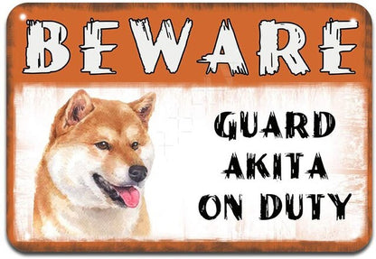 Metal Plates Sign Dog Akita Wall Posters