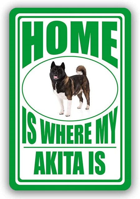 Metal Plates Sign Dog Akita Wall Posters