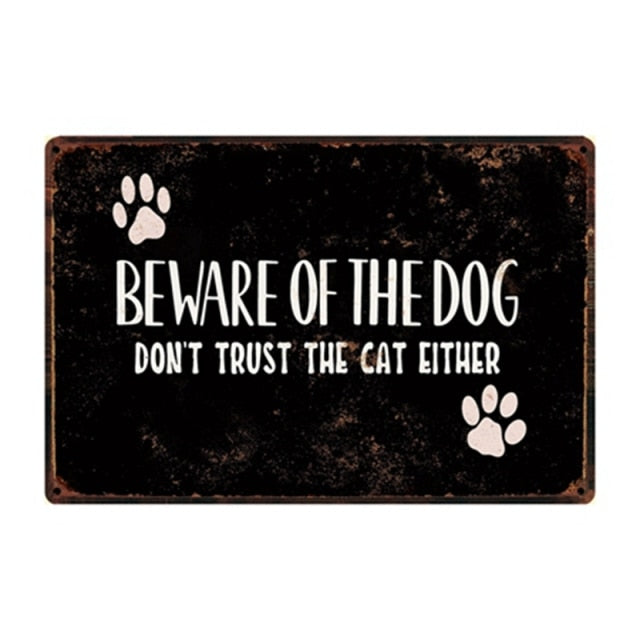 Beware Of The Dog Gordon Setter Metal Sign Poster