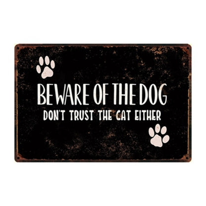 Beware Of The Dog Gordon Setter Metal Sign Poster