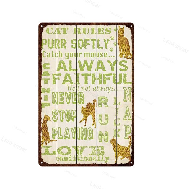 Vintage Metal Plaque Plates Dog