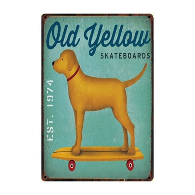 Dog Rules Metal Signs Poster Home Decor