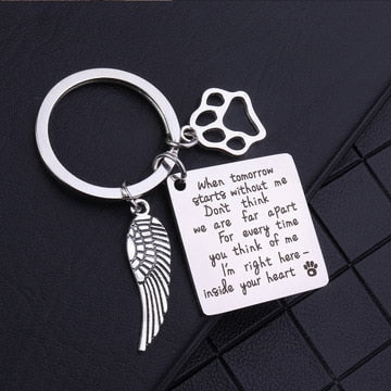 Keychain For Woman Dog Paw Print Pendant