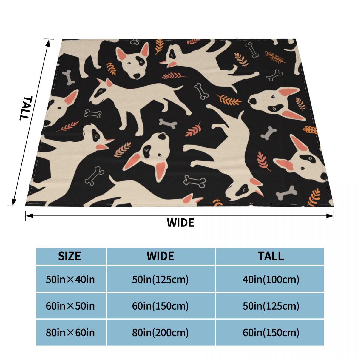Bull Terrier Knitted Blankets Ultra-Soft
