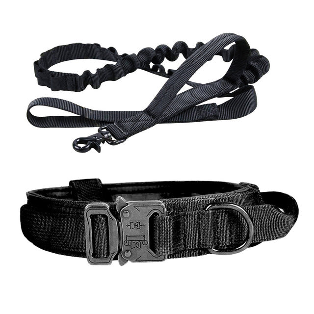 Durable Tactical Dog Collar Leash Military