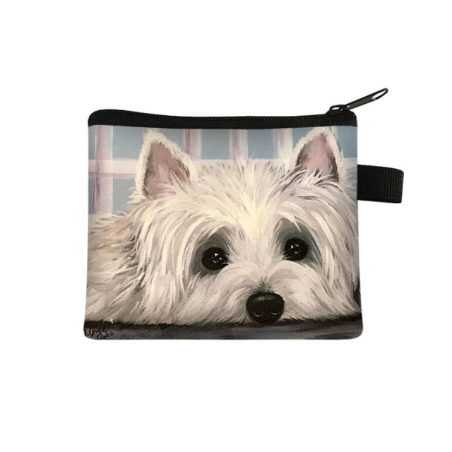 Westie Dog Painting Coin Pouch