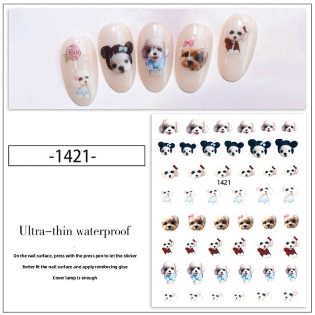 Lovely animals sticker for nail art