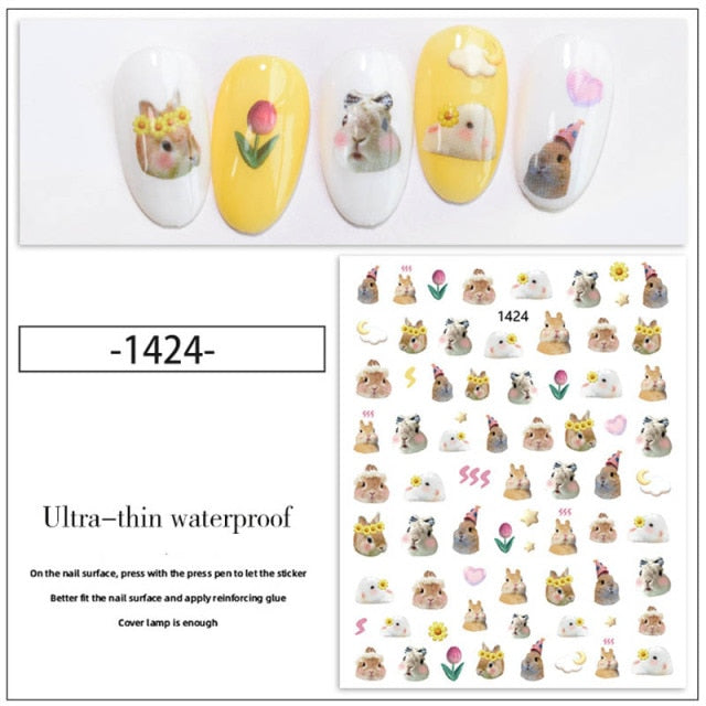 Lovely animals sticker for nail art
