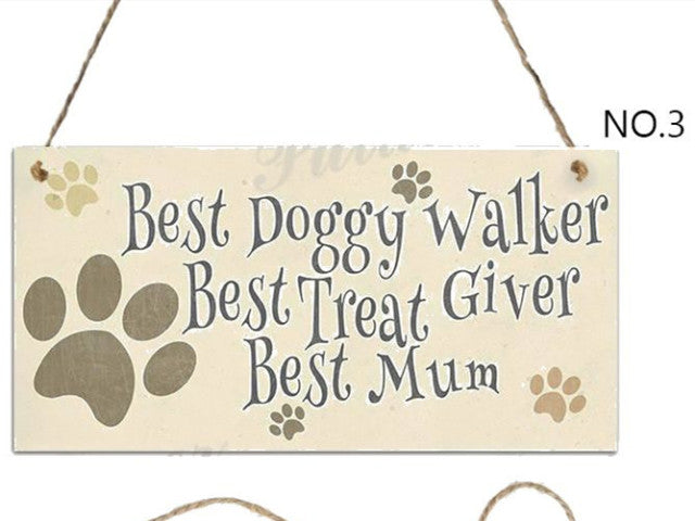 Decorative Wood Dog Hanging Decor Sign