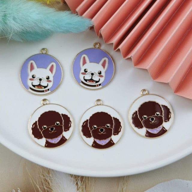 Round Tag Design Dog Charm