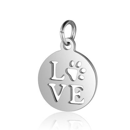 Love Dog Paw Charm Stainless Steel
