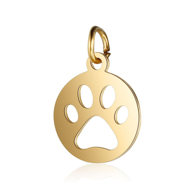 Love Dog Paw Charm Stainless Steel