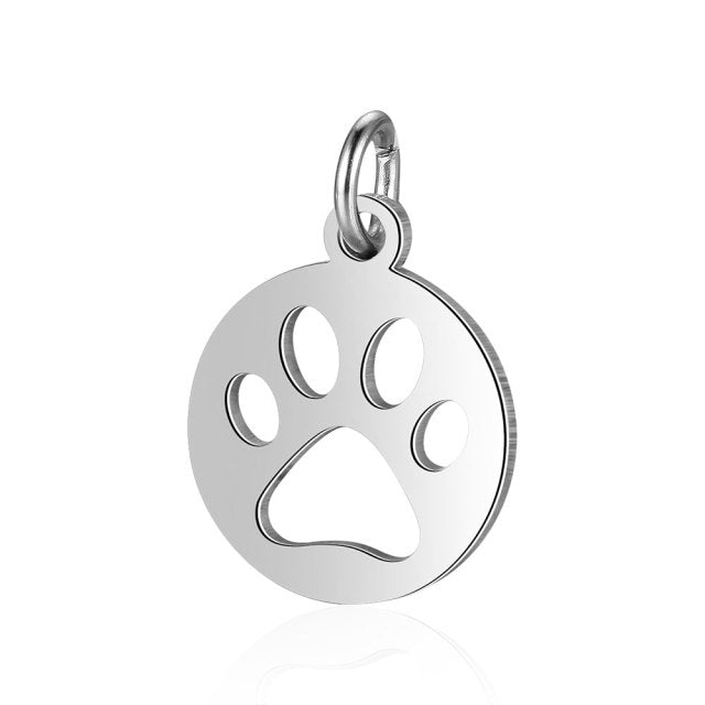 Love Dog Paw Charm Stainless Steel